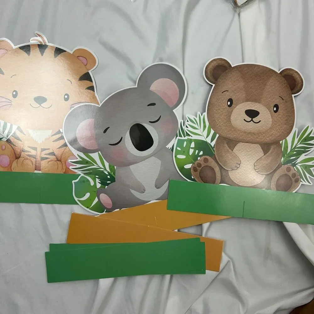 Gueevin Jungle Safari Animal Party Decorations Baby Shower Table Decor Set New